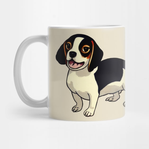 Cute Pocket Beagle Face with Chubby Look Funny Beagle Mom by Mochabonk